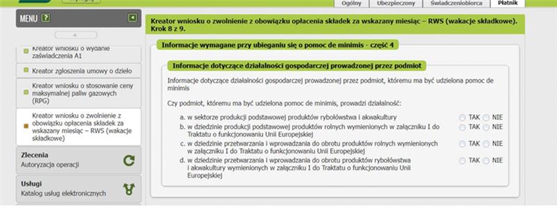 instrukcja zwolnienie z zus 13